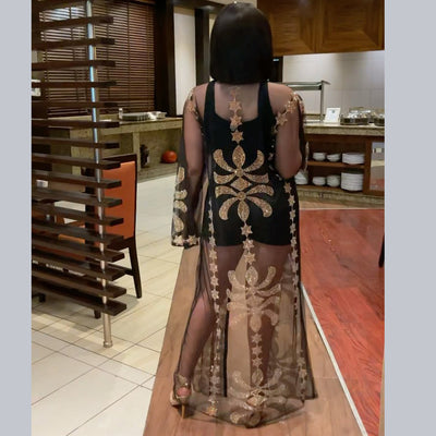 Vestido Étnico Africano con Malla y Strass Ajustable - Image 3