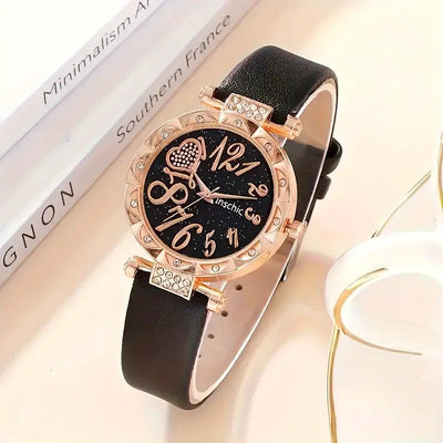Reloj de Cuarzo con Diamantes y Pulsera de Cuentas para Mujer - Image 14