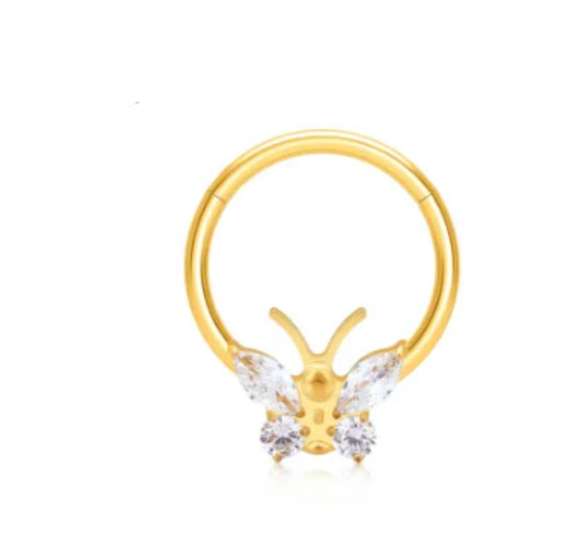 Aros Piercing Nariz Mariposa Circonitas Titanio Quirúrgico - Image 10