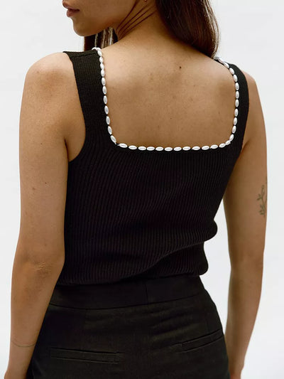Chaleco Tejido con Cuello Perla Sweetheart para Mujer - Image 2