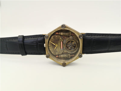Cinturón Steampunk de Cuero Genuino para Hombre con Reloj de Cobre - Image 8
