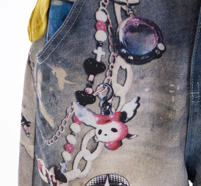 Jeans Retro Americano con Estampado de Caricaturas - Image 12