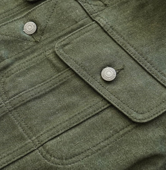 Chaqueta de Trabajo Denim Retro Vulcanizado 100% Algodón Puro para Hombre - Image 11