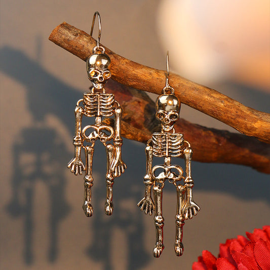 Aretes Calavera Grandes Estilo Europeo Americano para Discoteca