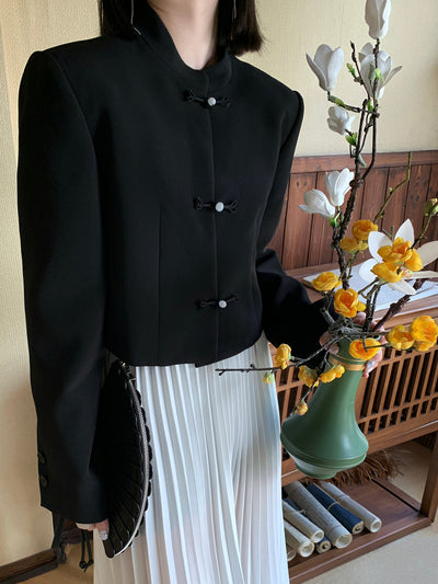 Abrigo Corto Retro con Botones para Mujer - Elegancia y Comodidad - Image 10