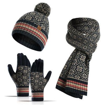 Conjunto de Abrigo Invernal: Gorro, Bufanda y Guantes Tejidos en Lana - Image 5