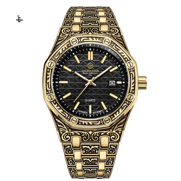 Reloj Mecánico Spiral Crown Negro para Hombre - Casual y Elegante