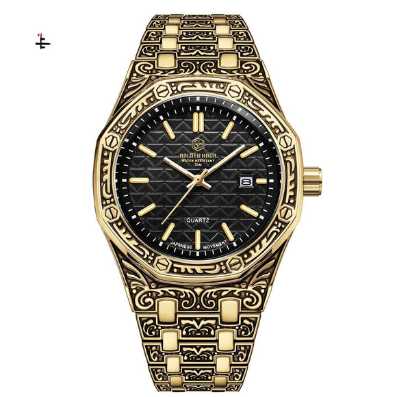 Reloj Mecánico Spiral Crown Negro para Hombre - Casual y Elegante