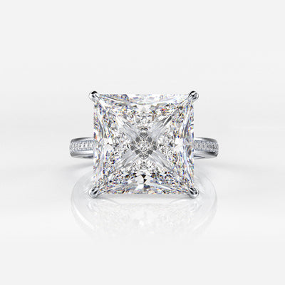 Anillo Cuadrado de Plata Esterlina con Zirconia Cúbica Clásico - Image 11