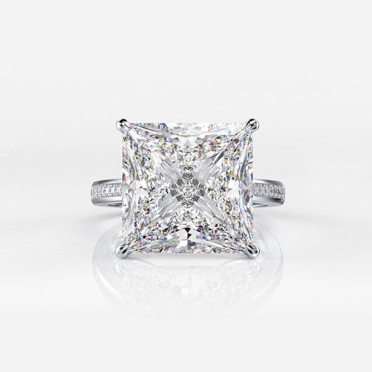 Anillo Cuadrado de Plata Esterlina con Zirconia Cúbica Clásico - Image 11
