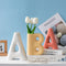 Jarrón Decorativo Cerámica Letras Frosted Estilo Europeo Retro Acabado Mate