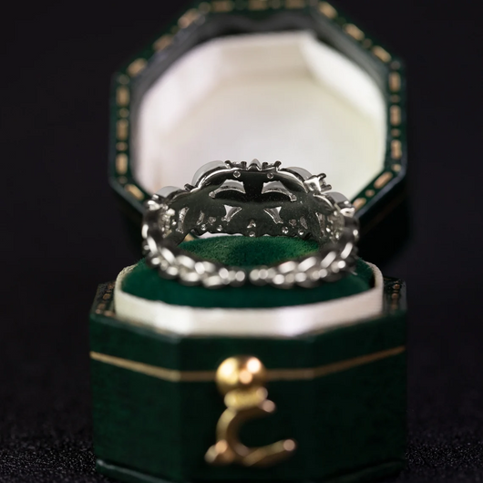 Anillo de Bodas Floral en Oro 18K, 14K y Plata con Diamantes para Mujer - Image 14