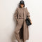 Abrigo Trench Grueso con Capucha y Botones de Cuerno