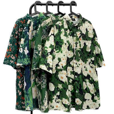 Camisa Floral Vintage con Estampado Óleo para Hombre - Image 5