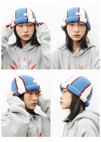 Gorro Tejido Rayado Colorblock Estilo Occidental - Image 8