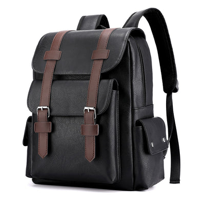 Mochila Ejecutiva Retro de Cuero Sintético con Compartimento para Laptop - Image 7