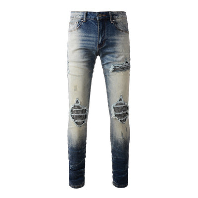 Jeans Rotos Estilo Americano para Hombre con Parches - Image 5