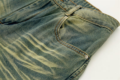 Pantalones Denim Harlan Patchwork Azul y Amarillo Desteñido - Image 7