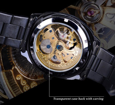 Reloj Mecánico Automático Dorado para Hombre - Elegancia y Durabilidad - Image 4