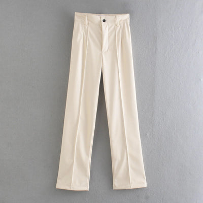 Pantalones Rectos de Cuero PU Slim Fit para Mujer - Image 4