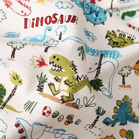 Tela de Lienzo Algodón con Dinosaurios Tiernos para Proyectos DIY - Image 12