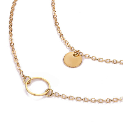 Collar Choker Multicapa de Verano con Lentejuelas y Dije Dorado - Image 3