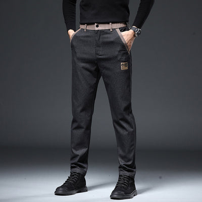 Pantalones Slim Straight con Bordado para Hombre