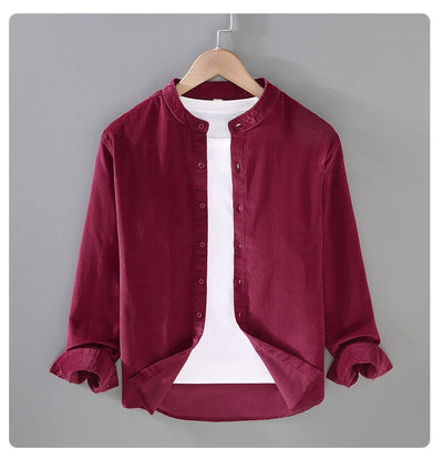Chaqueta Camisa Retro de Pana para Hombre con Cuello Alzado - Image 10