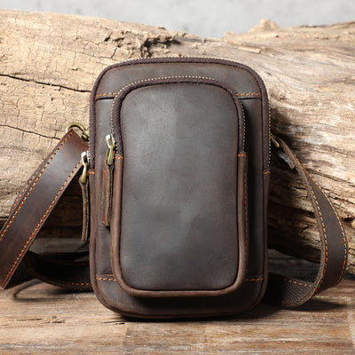 Bolsa Bandolera de Cuero Genuino para Hombre - Estilo Vintage - Image 5