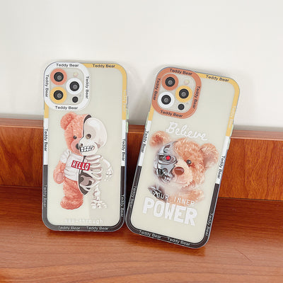 Funda para Teléfono Oso Mecánico con Ojos de Ángel Floral - Image 5