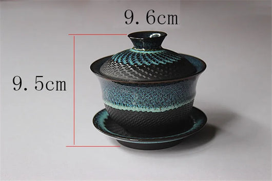 Gaiwan Tradicional Tianmu con Esmalte Cambiante - Cerámica Kung Fu Tea - Image 8
