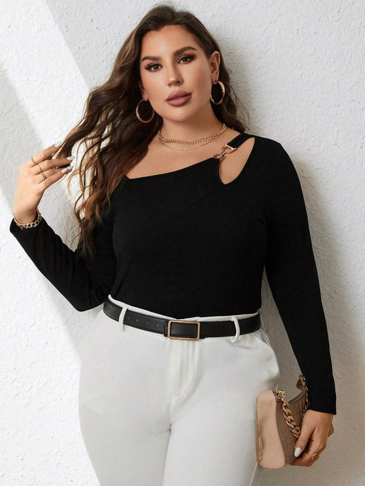 Blusa Manga Larga Slim Fit con Detalles Calados - Image 8