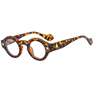 Gafas Retro Montura Pequeña Redonda Carey Marrón - Image 11
