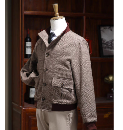 Abrigo Tweed Cuello Mao Monopecho Slim Fit Lujo Retro - Image 5