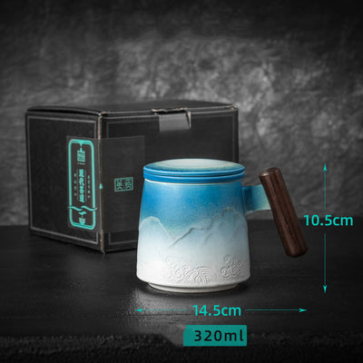 Taza Infusora con Filtro Separador de Té y Tapa
