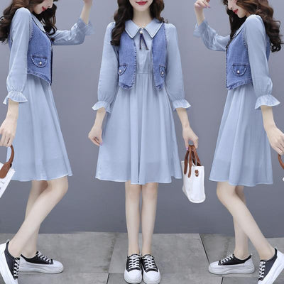 Conjunto Denim: Vestido Camisero + Chaleco Spring - Image 5