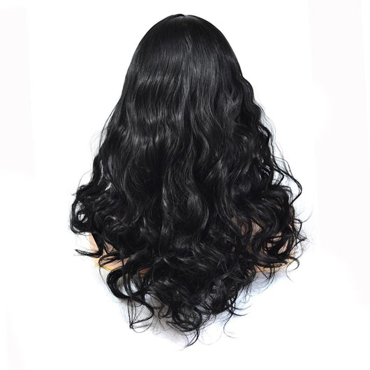 Peluca Larga Ondulada con Raya al Centro - Cabello Rizado Voluminoso - Image 4