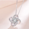 925 Sterling Plateado Necklace For Women Forever Heart AAA Zircon Mosaic Necklaces & Pendants Gift 45cmLarge