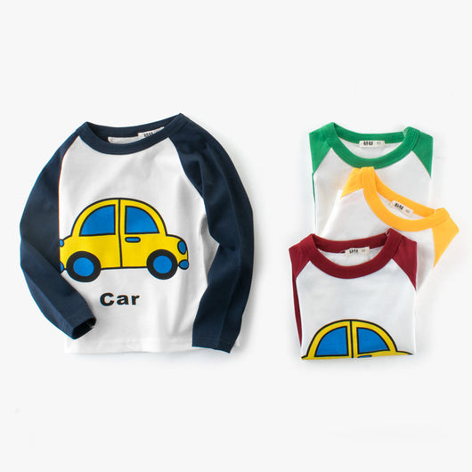 Playera Infantil Coreana de Manga Larga para Niños - Colección Otoño