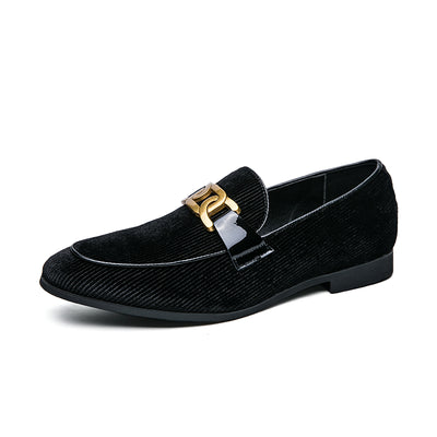 Zapatos de Cuero y Pana para Hombre Talla Grande Punta Afilada - Image 4