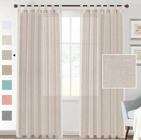 Cortina de Lino Transparente para Ventanas - Malla Moderna