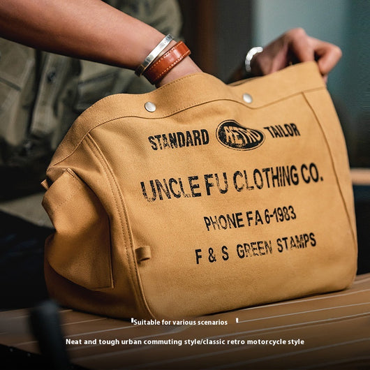 Bolsa Mensajera Retro de Gran Capacidad en Lona con Estilo Vintage - Image 3