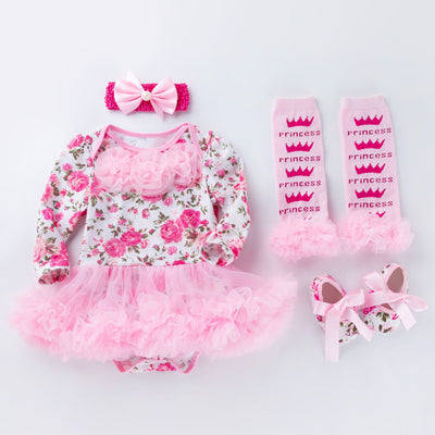 Conjunto de 4 Piezas Romper Princesa Rosa para Bebé Recién Nacido - Image 13