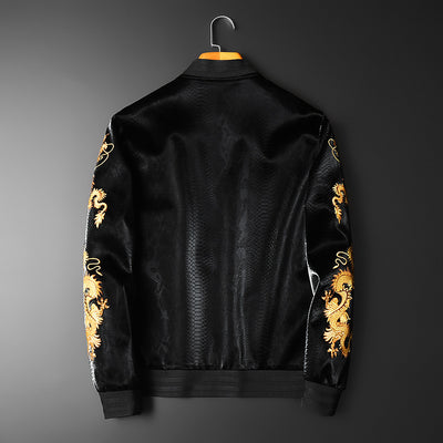Chaqueta Cardigan Beisbolera con Bordado Dorado - Image 3