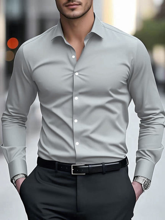 Camisa Blanca Formal Slim Fit para Primavera y Otoño - Image 6