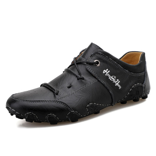 Zapatos Casuales de Cuero para Hombre Talla Grande - Costura a Mano Primavera - Image 2