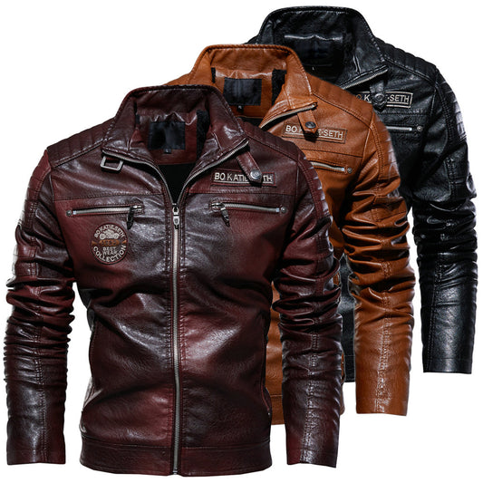 Chaqueta de Cuero Sintético PU para Hombre