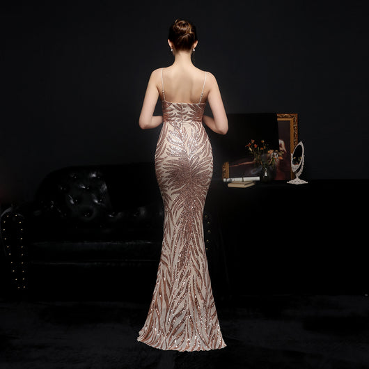 Vestido de Noche Sirena con Lentejuelas Brillantes - Image 8