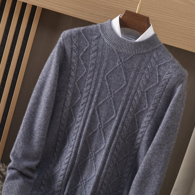 Suéter Tejido Diamante Semialto para Hombre - Elegancia Ejecutiva y Confort - Image 3