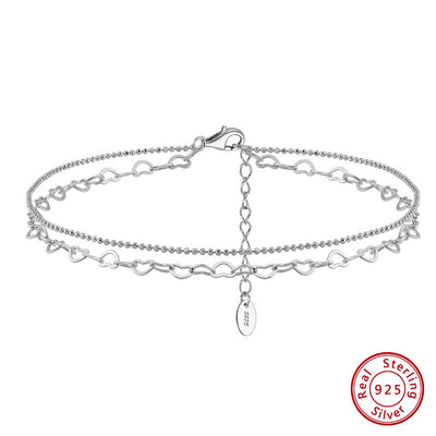Collar y Tobillera Doble Capa en Plata Esterlina S925 - Diseño Minimalista - Image 4